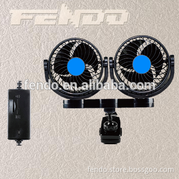 two head 5inch 12v 24v vehicle fan universal with clip cooling fan